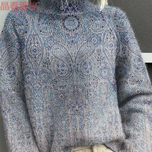 New Christmas Abstract Print Casual Cape Cardigan Sweater for Foreign Trade and Cross-Border
