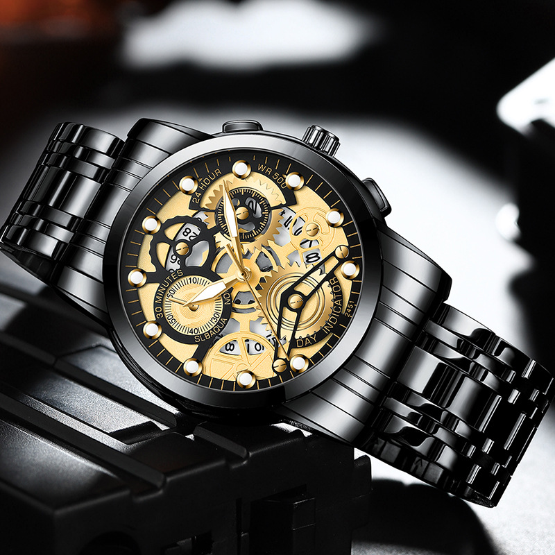 Men's hollow wrist watch wholesale trendy student waterproof men's watch luminous internet celebrity watch one piece drop shipping - Image 10
