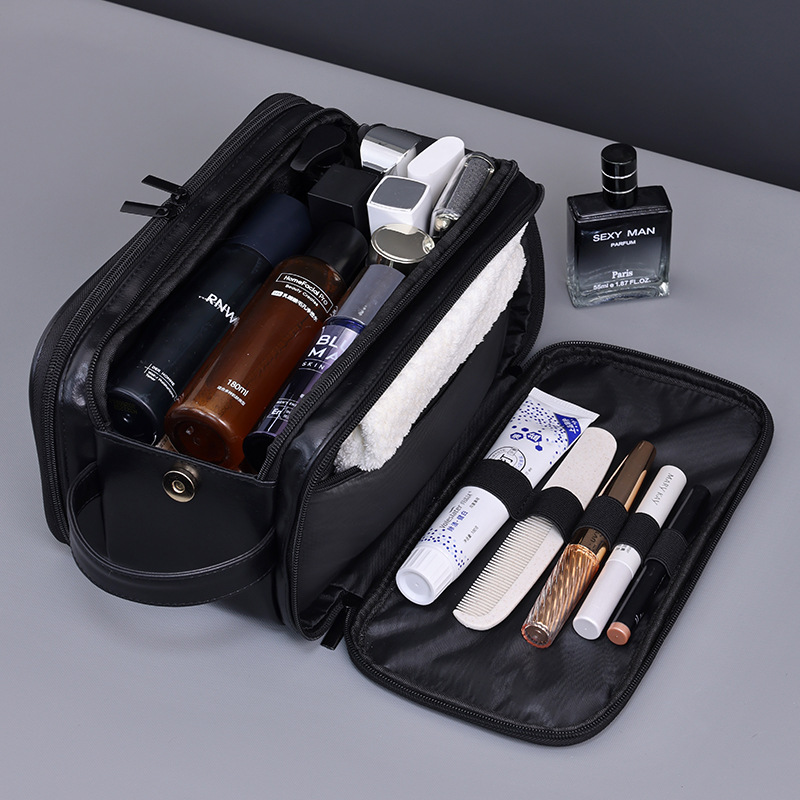 Cross-border, three-opening, multi-purpose business travel toiletry bag, high-end, large-capacity, multi-functional travel portable cosmetic bag/storage bag. - Image 3