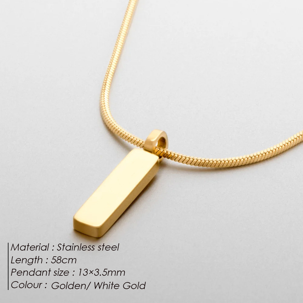 Chihang Jewelry Cross-border Premium Stainless Steel Necklace for Men: Simple Luxury Design, Square Chain, 18K Gold, Titanium Steel - Image 6