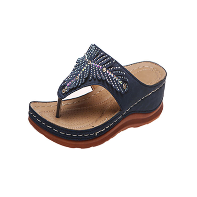 wish hot style European and American style flip flops large size African sandals casual lightweight flip flops flat rhinestone sandals - Image 8