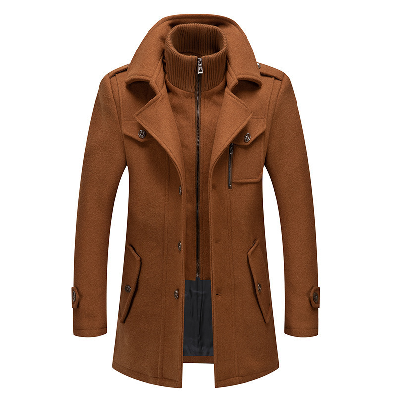 2024 autumn and winter men's business woolen coat fashionable double collar cold-resistant woolen coat cross-border woolen coat men - Image 8