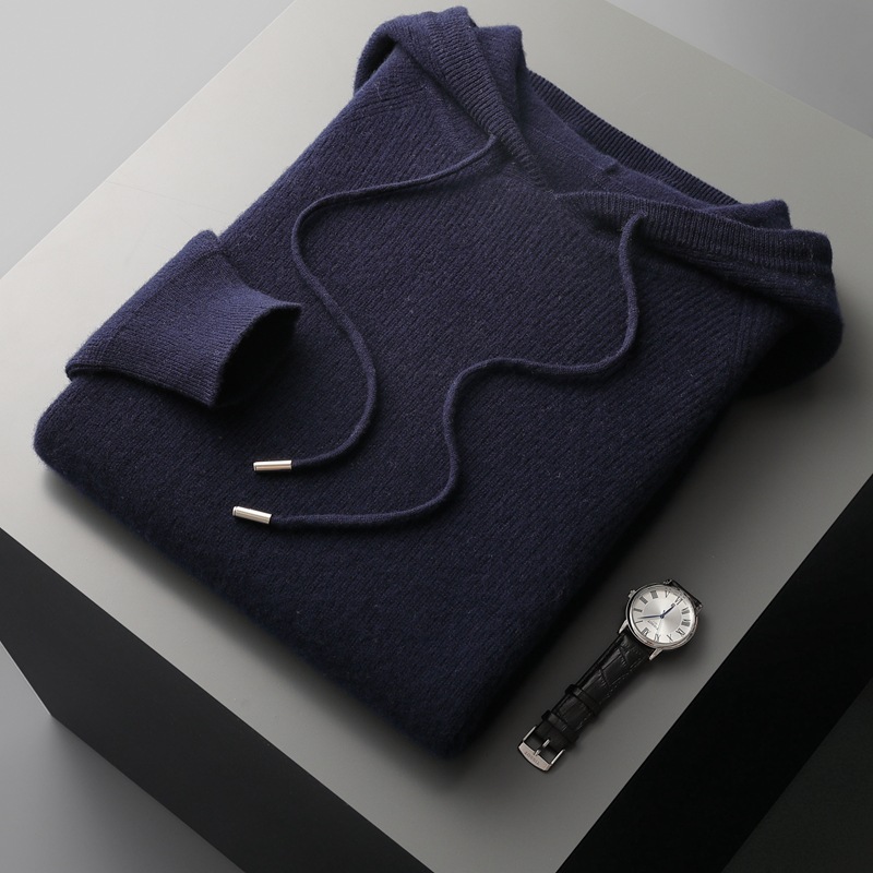2024 new winter casual wool sweater men's hooded sweater wool sweater men's warm loose versatile cross-border delivery - Image 9