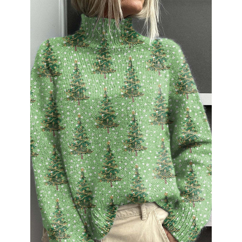 New Christmas Abstract Print Casual Cape Cardigan Sweater for Foreign Trade and Cross-Border - Image 13