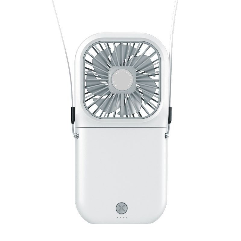 New USB ultra-thin private model folding hanging neck fan handheld charging treasure desktop bracket mute mini fan - Image 12