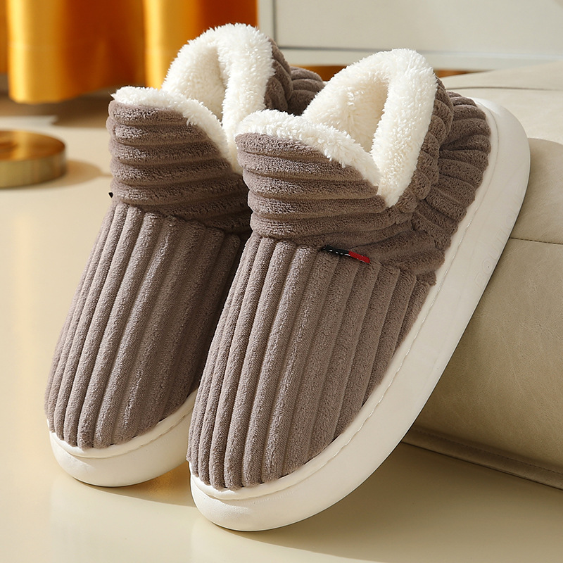 New style bag-heeled cotton shoes for women, autumn and winter, thick-soled velvet, non-slip, warm, velvet cotton shoes, men's Cixi home shoes - Image 5