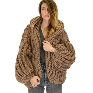 Women's Hooded Knit Cardigan
