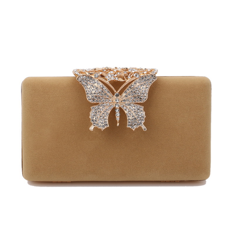 Cross-border hot-selling diamond-studded evening bag bow high-end ladies velvet banquet bag evening dress clutch bag - Image 10