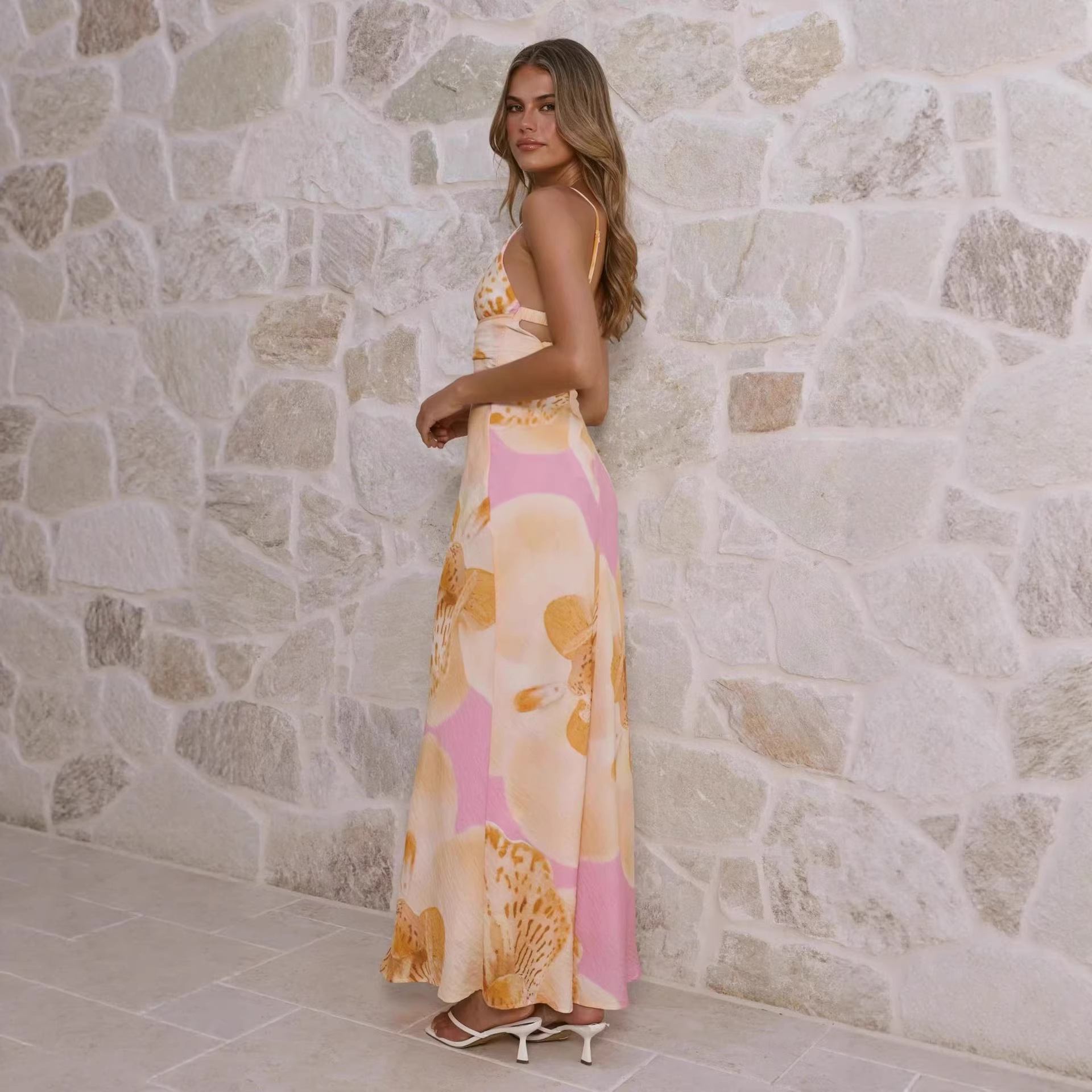 2026 Off-shoulder floral print dress for women - Image 3