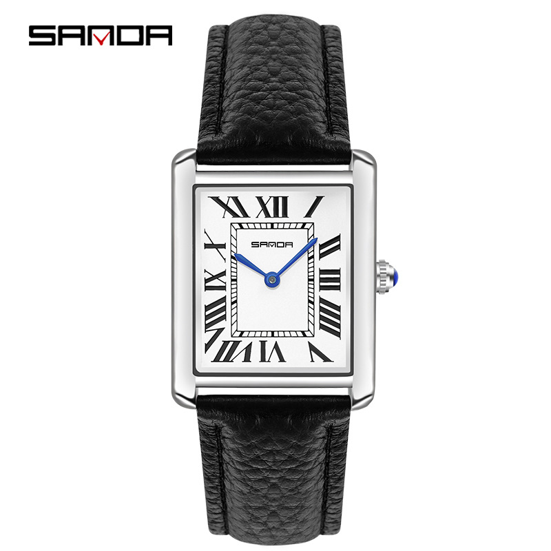 Sanda new Roman scale couple quartz watch belt fashion trend waterproof simple creative quartz men and women watch - Image 6