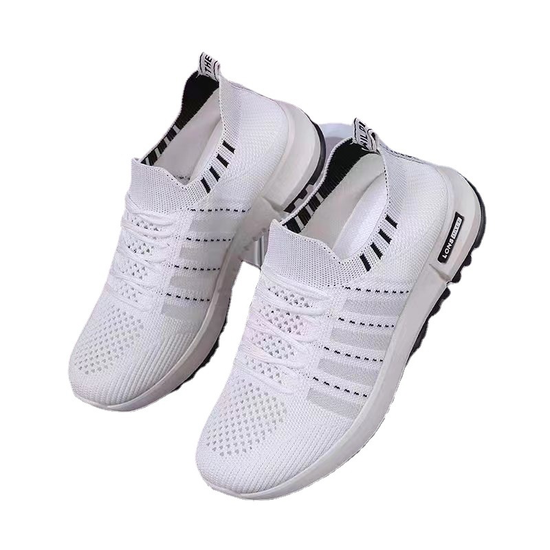 Dropshipping new women's fly woven fishnet shoes, comfortable soft-soled white shoes, fashionable lightweight student shoes, sneakers - Image 14