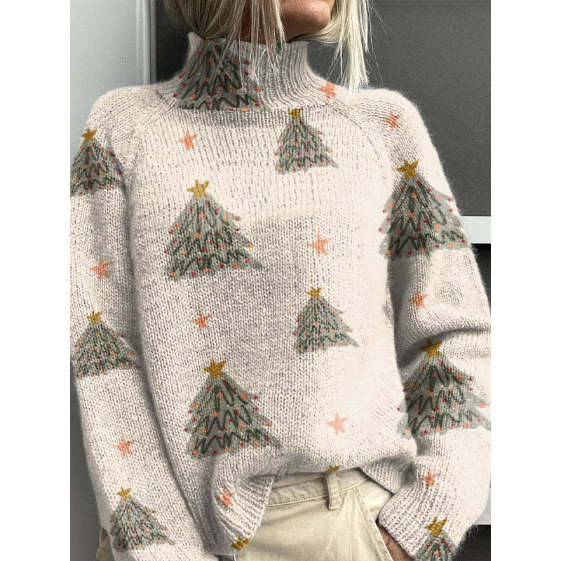 New Christmas Abstract Print Casual Cape Cardigan Sweater for Foreign Trade and Cross-Border - Image 21