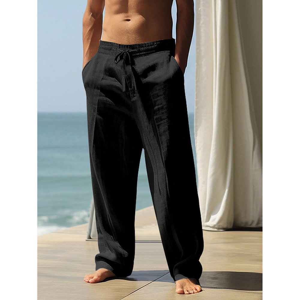 TIMU Men's Casual Linen Pants, Cotton Linen, Loose Fit, Breathable Long Pants, Available for Spot Import, Cross-Border, Independent Websites, Wish, AliExpress. - Image 12