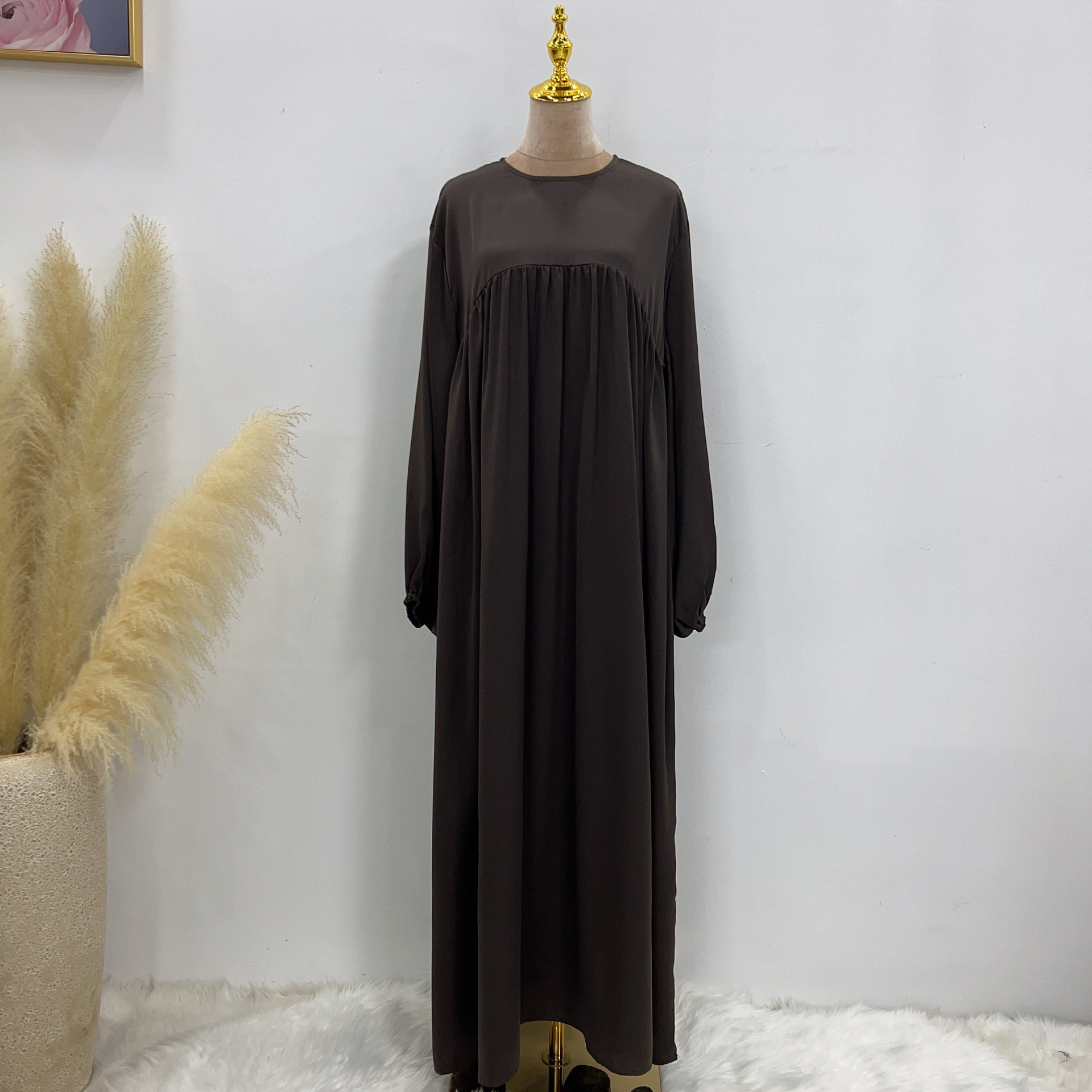 2023 Loriya AliExpress Amazon Swing Solid Color Loose Comfortable Robe Dress LR592 - Image 12