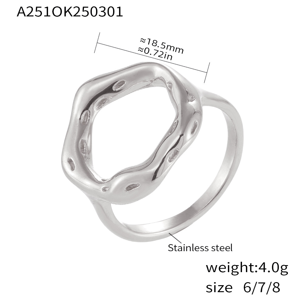 Sugar cube personalized minimalist geometric irregular earrings and rings, stainless steel gold-plated jewelry for women, colorfast. - Image 11