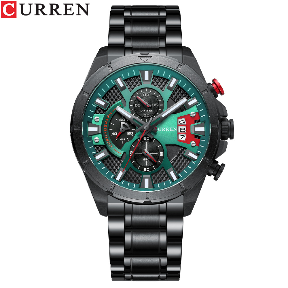 Curren/Careen 8401 Men's Watch Six Hand Watch Quartz Watch Steel Band Watch Calendar Men's Watch - Image 4