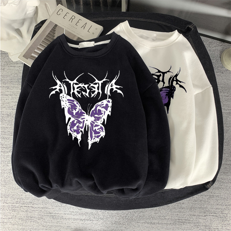 AliExpress wish cross-border new long-sleeved round neck loose street dark Harajuku fleece Y2K sweater - Image 7
