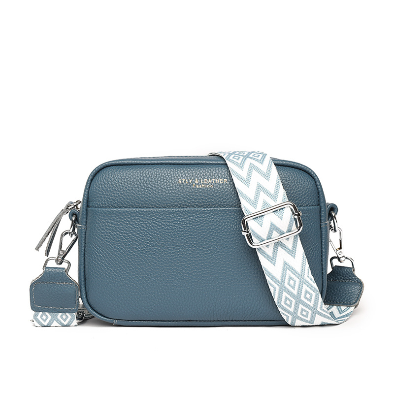 Cross-border leather women's bag wholesale 2023 new trendy fashion simple one-shoulder Messenger bag first layer cowhide small square bag - Image 12