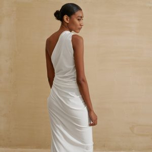 Halter Dress with an Irregular Design