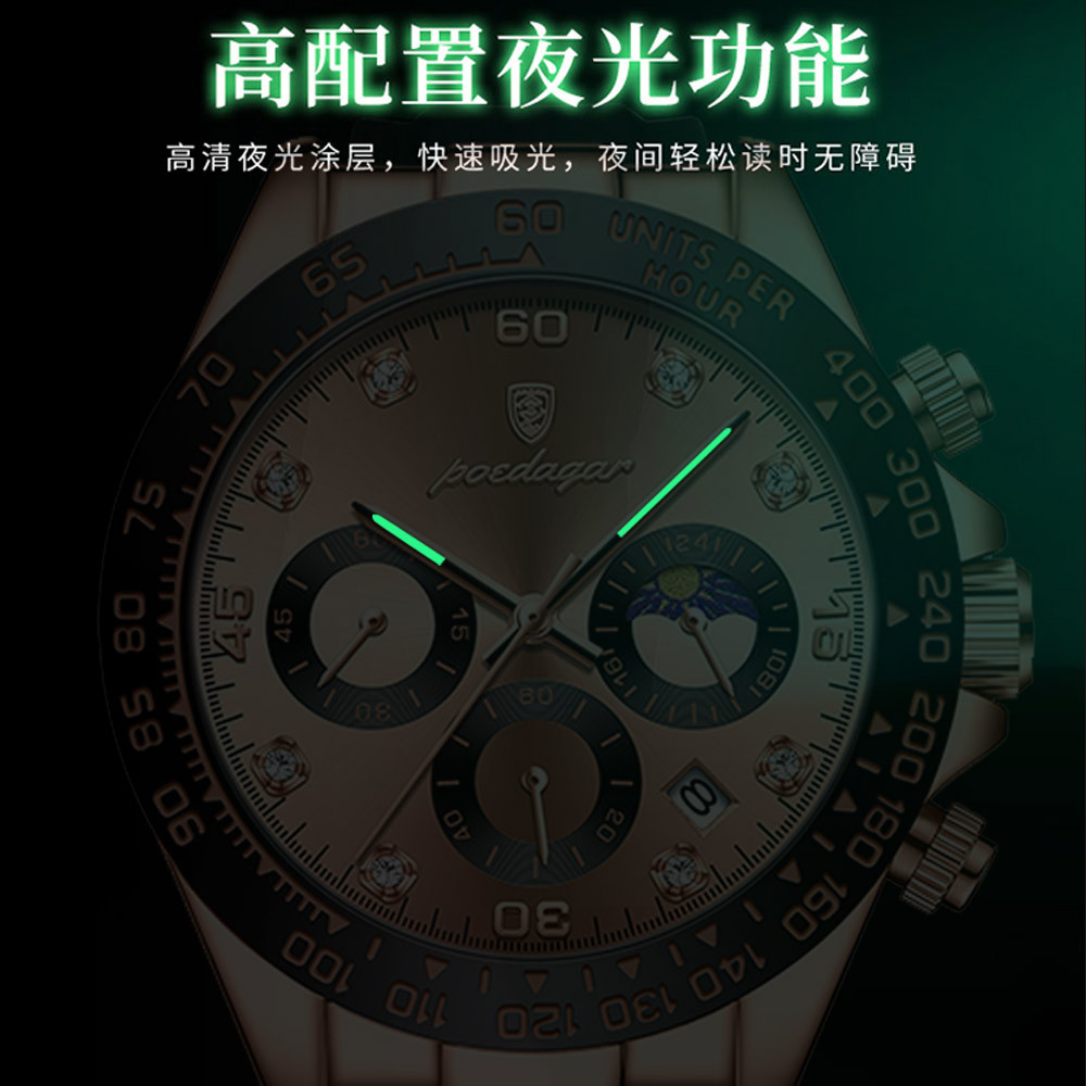 Swiss brand men's watch, multi-functional silicone wristwatch, popular in live streaming and export markets, dropshipping available. - Image 4