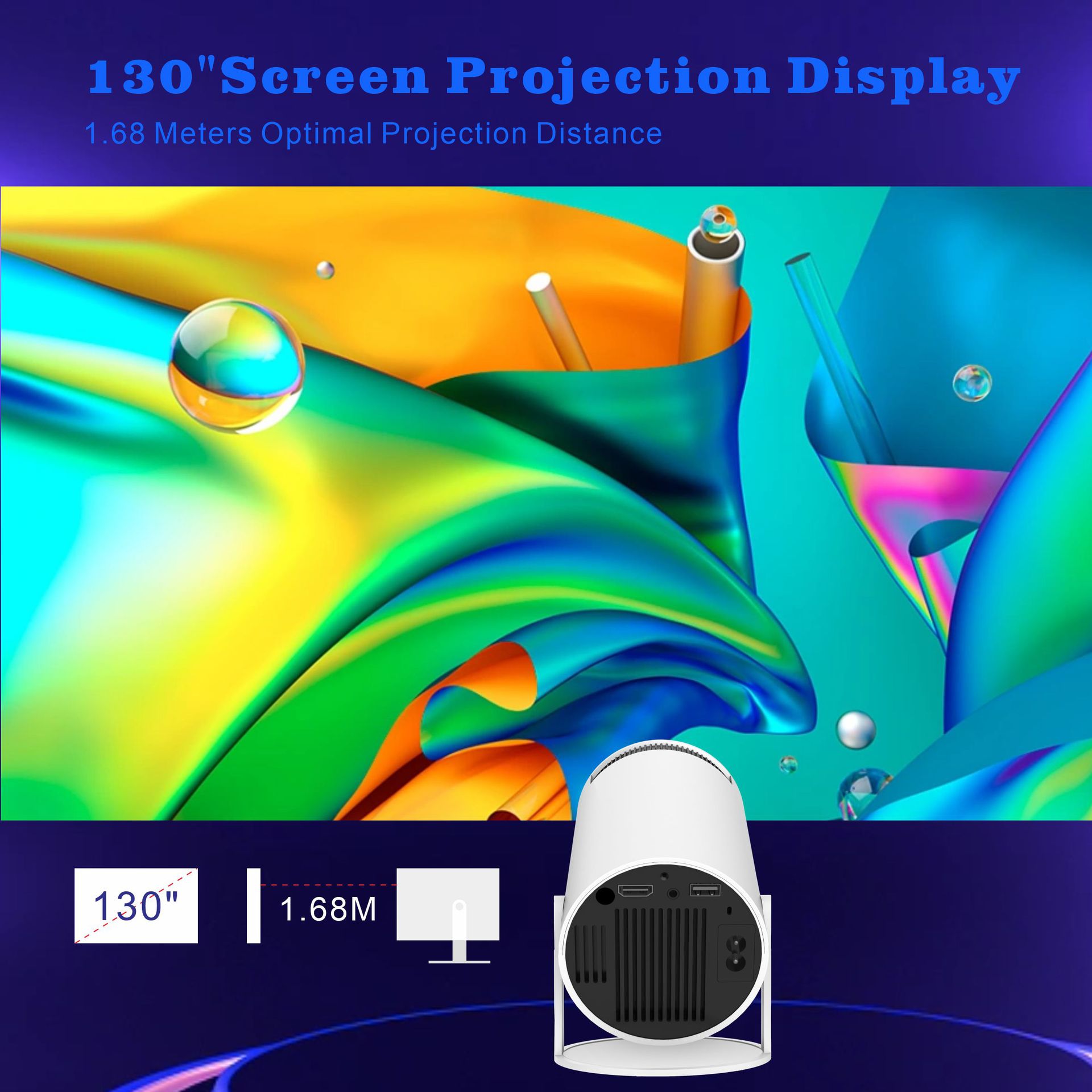 Cross-border hot model HY300 projector Android 11 original stock - Image 3