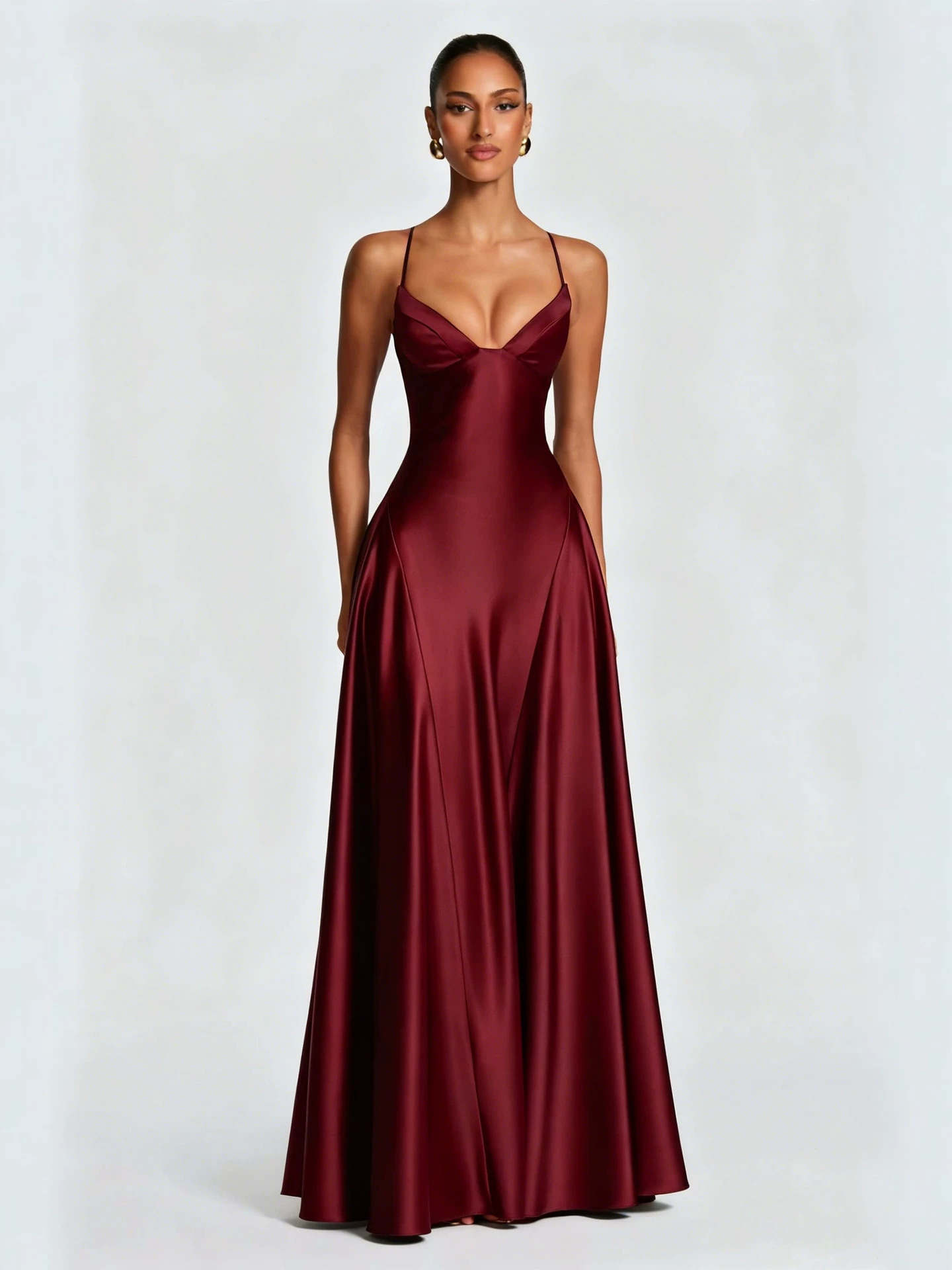 Women's Satin Strapless Bodycon Dress - Image 11