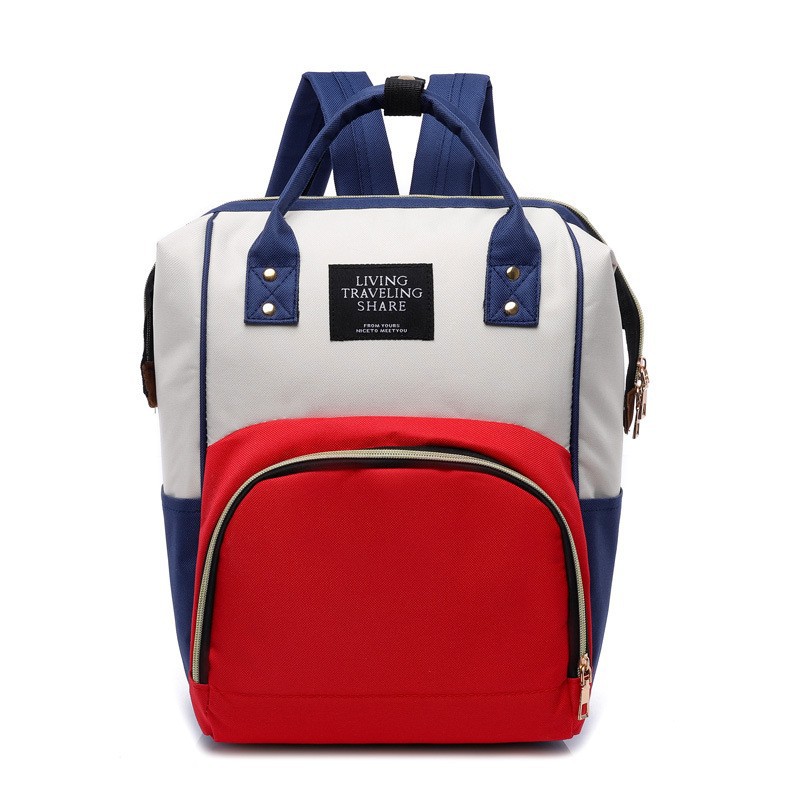Mommy bag 2025 new Korean style fashion canvas color matching backpack women's bag Baoma milk bottle bag - Image 7