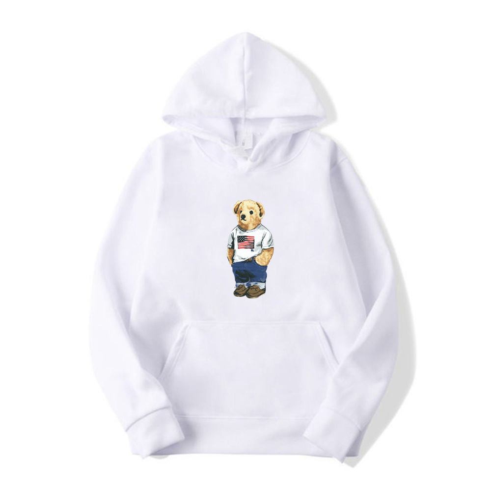 Bear print spring and autumn 2021 thickening new leisure sports hooded long-sleeved sweater AliExpress - Image 17