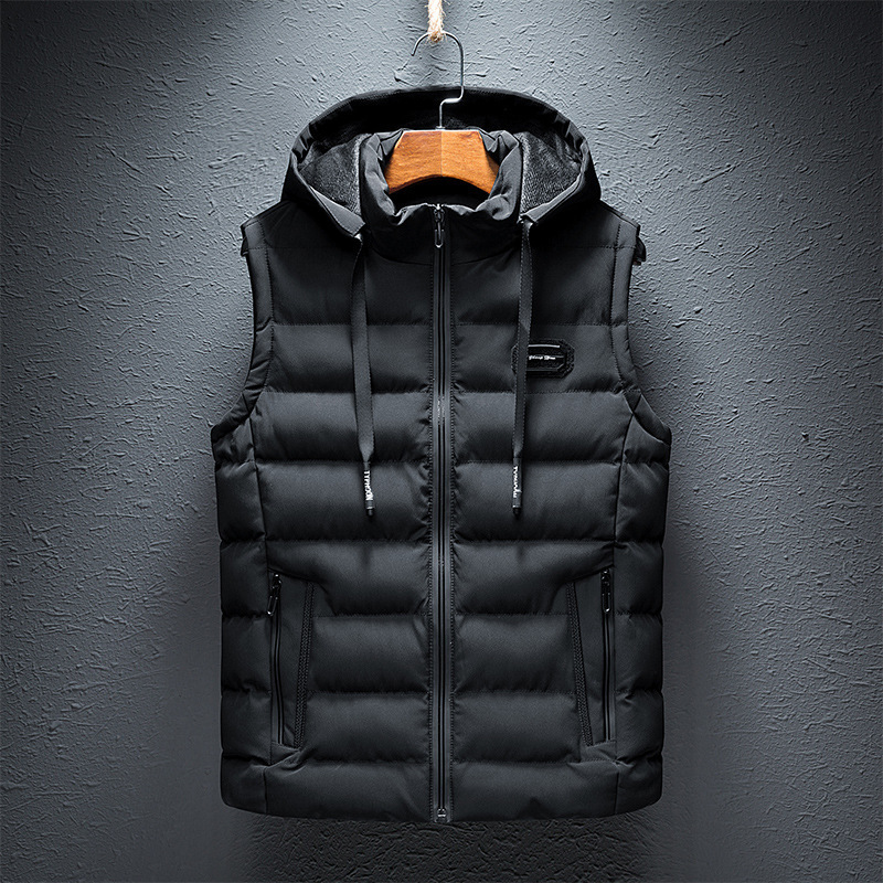 1808 factory direct sales of new men's waistcoat padded Korean style slim jacket thickened warm vest men's clothing - Image 3
