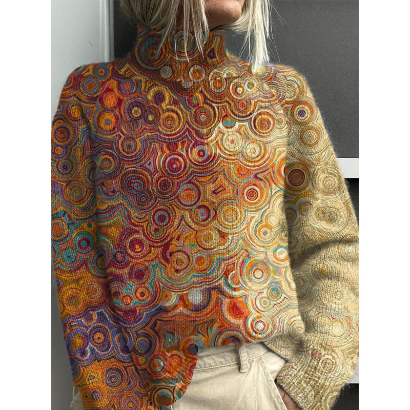New Christmas Abstract Print Casual Cape Cardigan Sweater for Foreign Trade and Cross-Border - Image 26