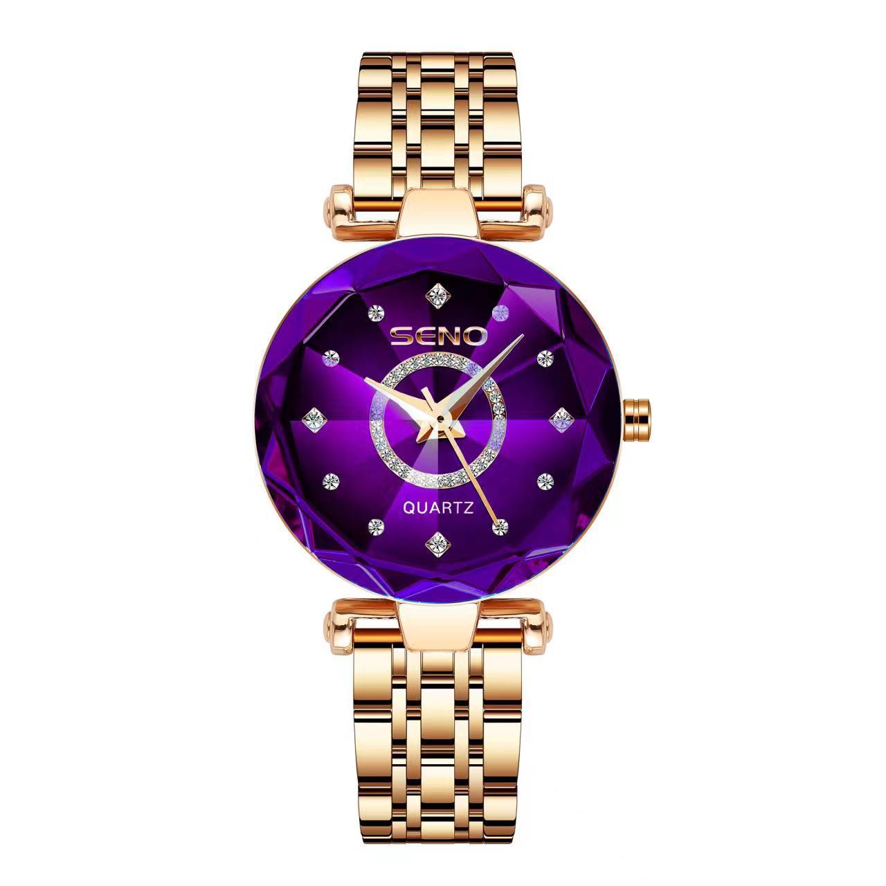 Douyin's new Ocean Star steel belt women's watch live broadcast multi-angular gradient glass diamond-encrusted fashion watch - Image 5