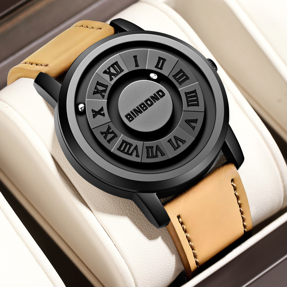 Bingbang American brand black technology watch men's new concept personality creative men's magnetic suspension waterproof men's watch - Image 12