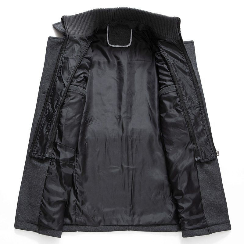 2024 autumn and winter men's business woolen coat fashionable double collar cold-resistant woolen coat cross-border woolen coat men - Image 4