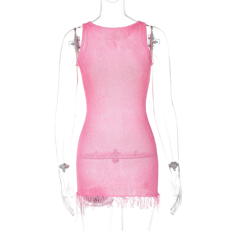 Amazon cross-border women's clothing 2025 spring new arrivals fashionable sexy round neck sleeveless bodycon dress foreign trade wholesale - Image 11