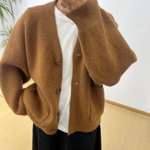Women's Solid-Color Chunky-Knit Cardigan