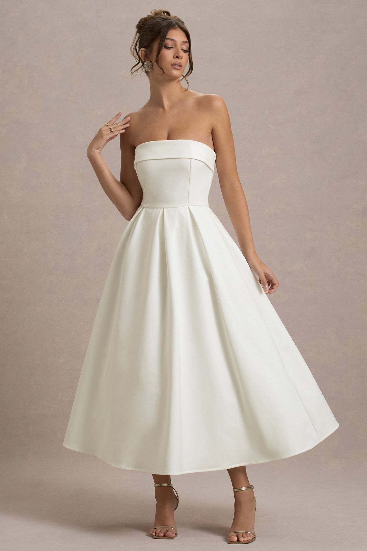 2025 European and American style elegant strapless dress, slim fit, foreign trade bandage-style cross-border high-end solid color long dress - Image 8