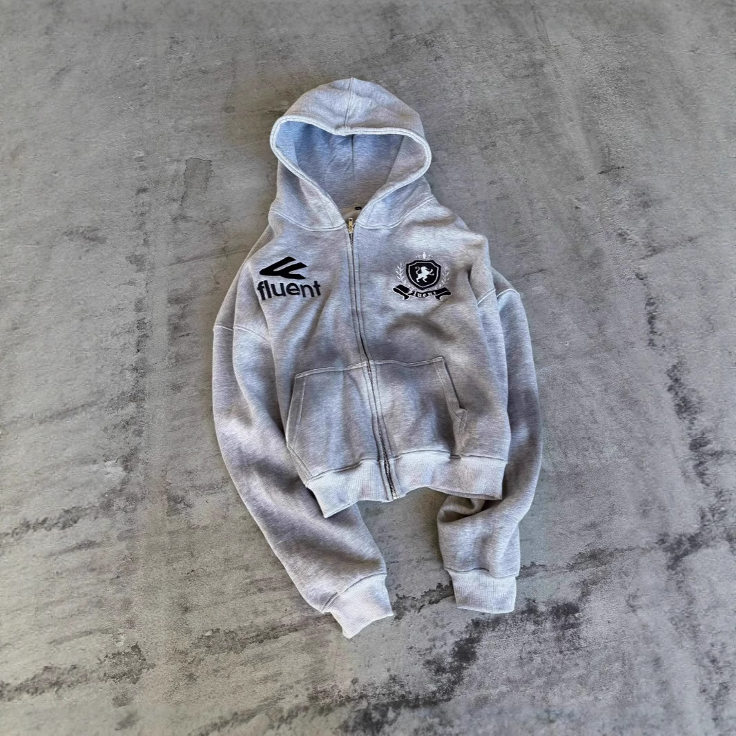 European and American hooded sweatshirt new autumn and winter warm fashion zipper cardigan hooded unisex sweatshirt jacket - Image 2
