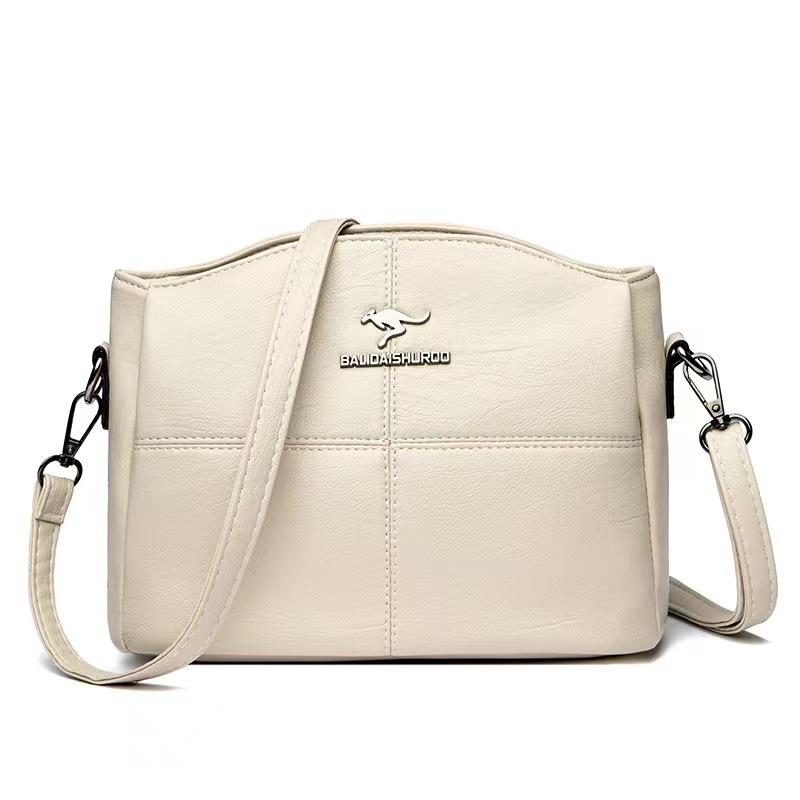 Cross-border women's bag 2023 new splicing middle-aged women's bag single mouth one shoulder Messenger bag trendy mother middle-aged bag wholesale - Image 7