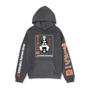 Cross-border men's sweatshirt Naruto Ichiraku Ramen series hoodie Autumn and winter velvet couple jacket