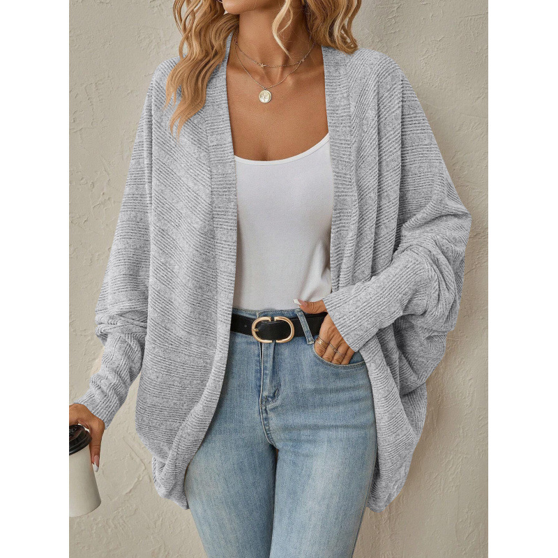 2025 European and American women's clothing autumn and winter new knitted cardigan AliExpress solid color cardigan mid-length knitted sweater - Image 7
