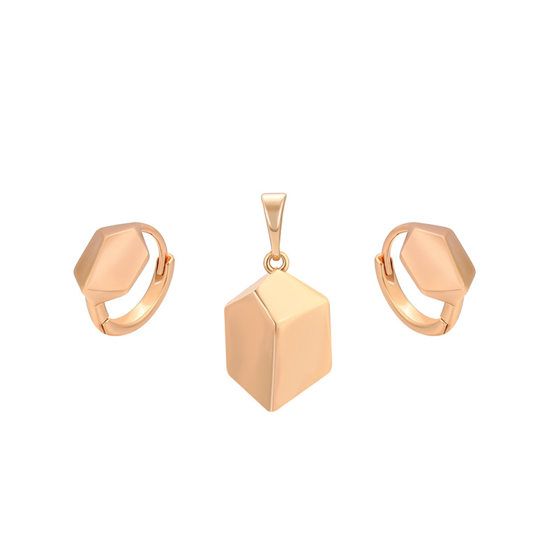 Xuping European and American cross-border minimalist earring pendant two-piece set copper alloy geometric stud jewelry wholesale set for women - Image 6