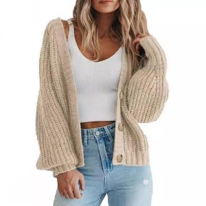 Autumn/Winter European and American Style Cardigan, Cross-border E-commerce 2025 New Arrival, Loose Knitted Outerwear, Amazon Women's Clothing, European and American Style Sweater
