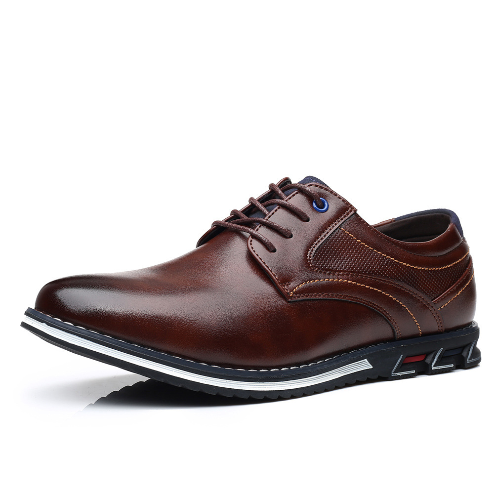Autumn men's shoes 2023 new trendy business formal shoes British style men's casual leather shoes large size shoes 48