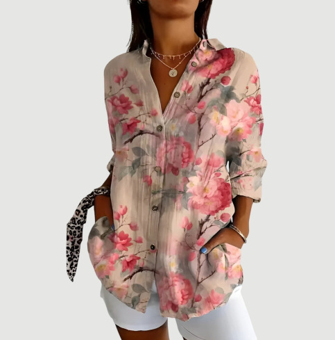 2024 New Women's Long Shirt, Summer European and American Trendy Short-Sleeve Floral Print 3D Short Sleeve Fashion - Image 38