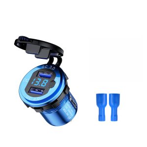 Manufacturer's new car modified car charger dual USB smart fast charge waterproof with switch qc3.0 car charger