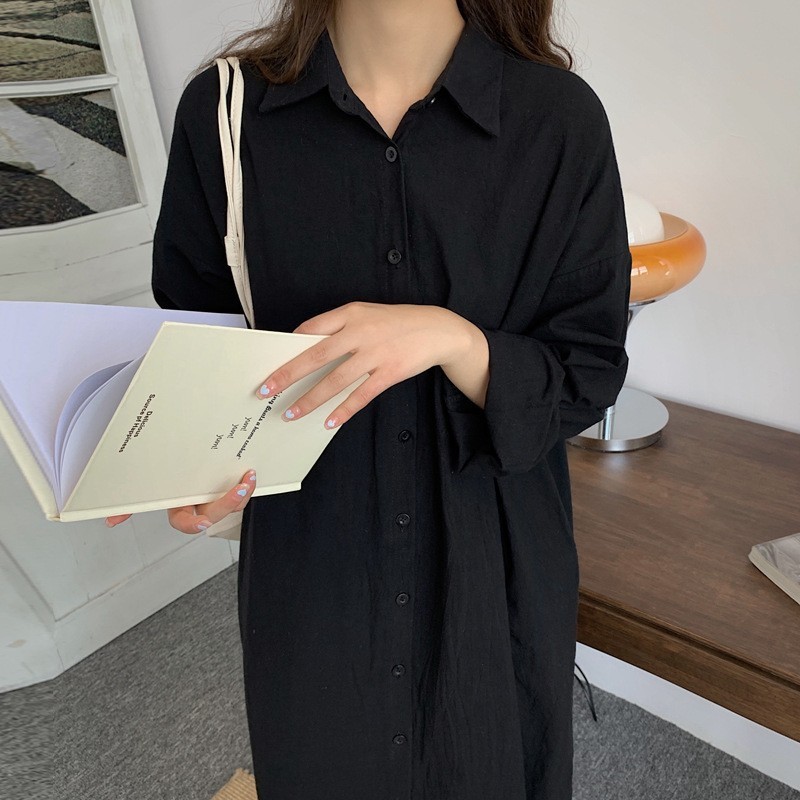 Same-day shipping. Women's cotton and linen white shirt, suitable for outerwear, 2026 style, loose fit, casual top, mid-length shirt. - Image 8