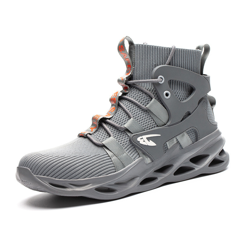 Cross-border labor insurance shoes men's fall/winter breathable anti-smashing steel toe cap work shoes protective shoes breathable high-top - Image 7