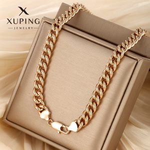 Xuping Jewelry European and American Cross-border Men's Necklace New Trendy Instagram Niche Design Simple Hip Hop Necklace