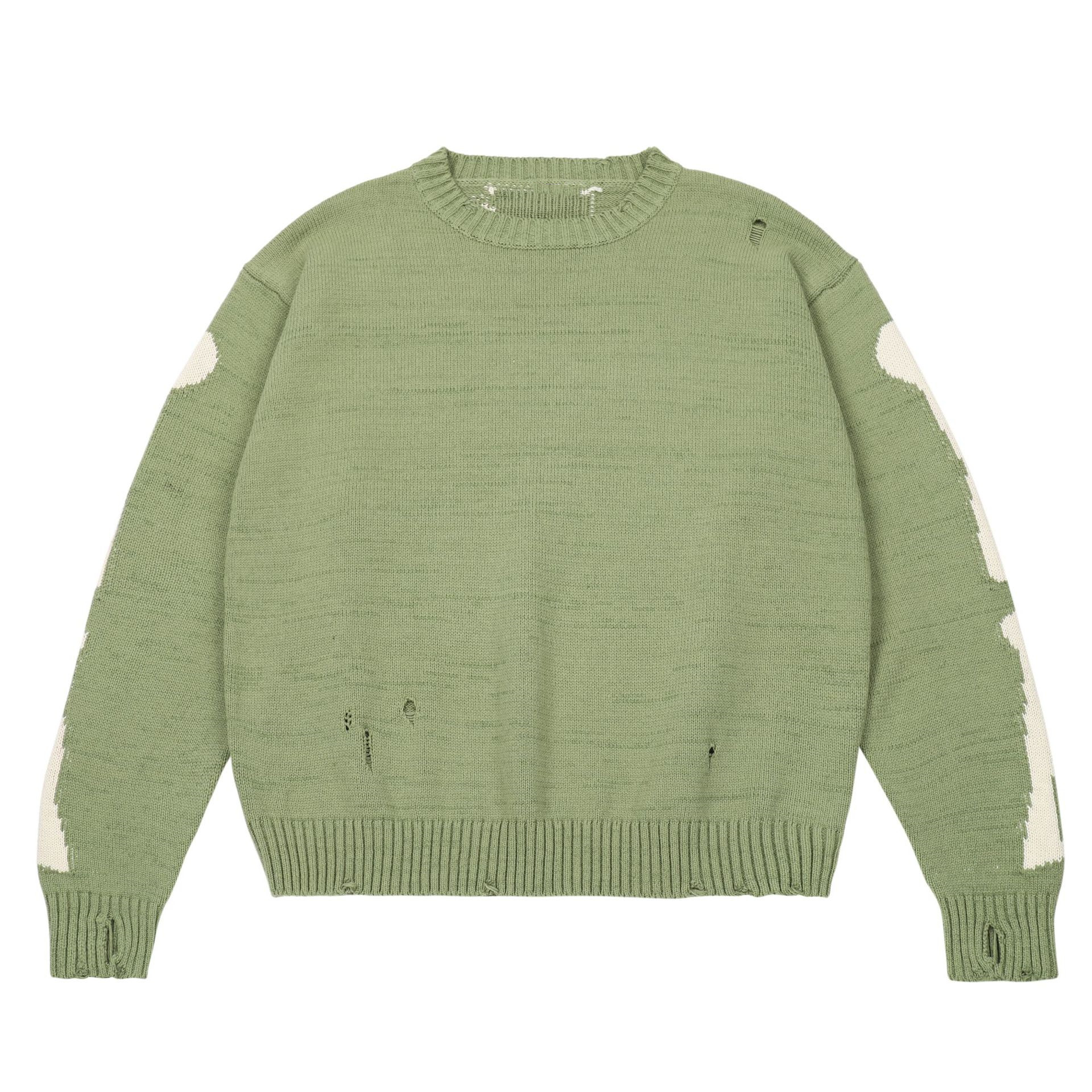 Cross-border European and American street hip-hop jacquard sweater street loose skull jacquard knitted pullover long-sleeved sweater men and women - Image 3
