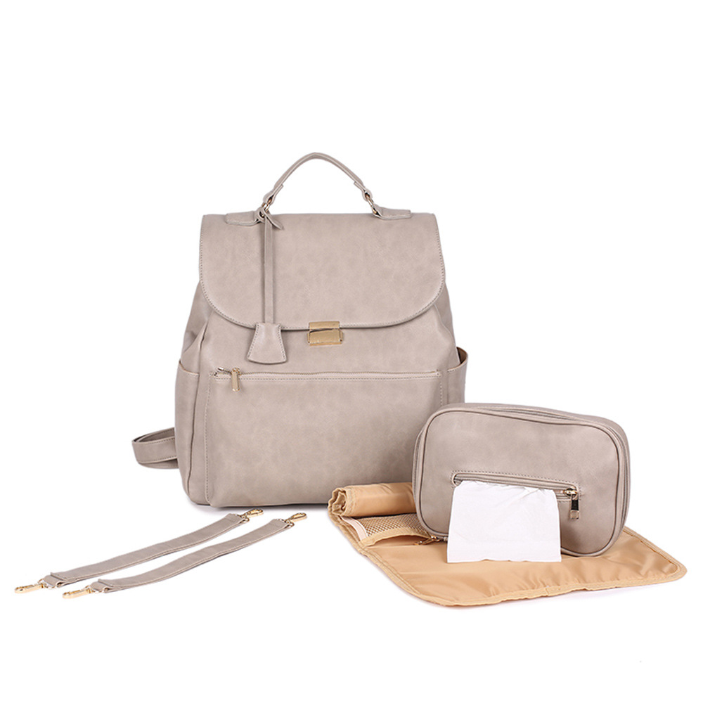Factory direct supply of new style mommy bag backpack with lock European and American fashion mother and baby bag direct supply wholesale mother and baby mummy backpack - Image 6